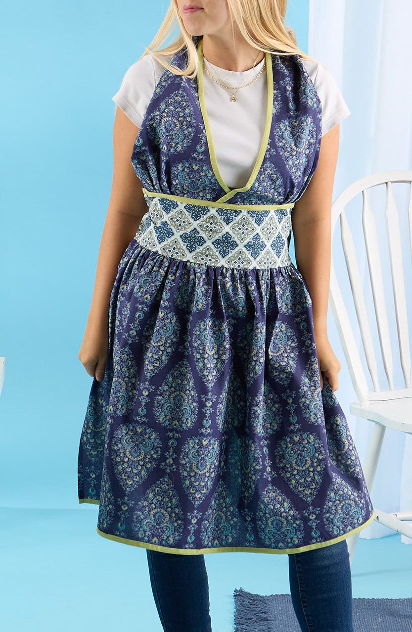 Design Imports Blue Imperial Surplice Apron