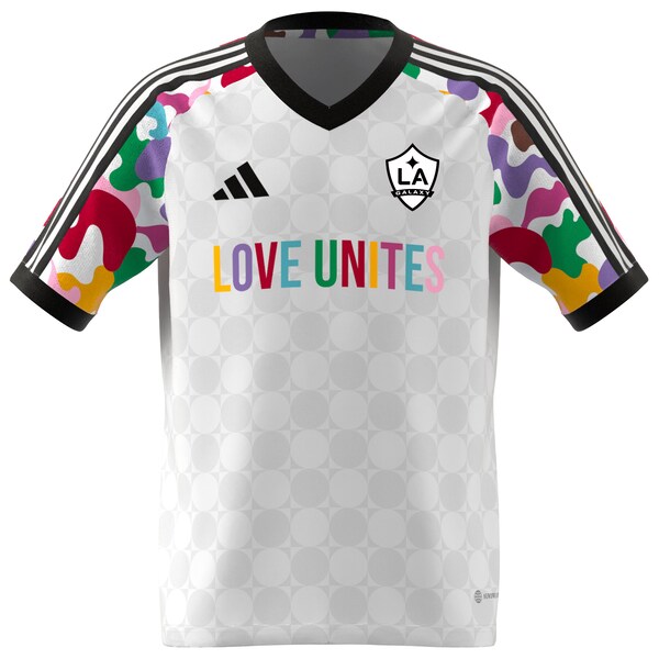LA Galaxy adidas Youth 2024 Pride Pre-Match Top - White