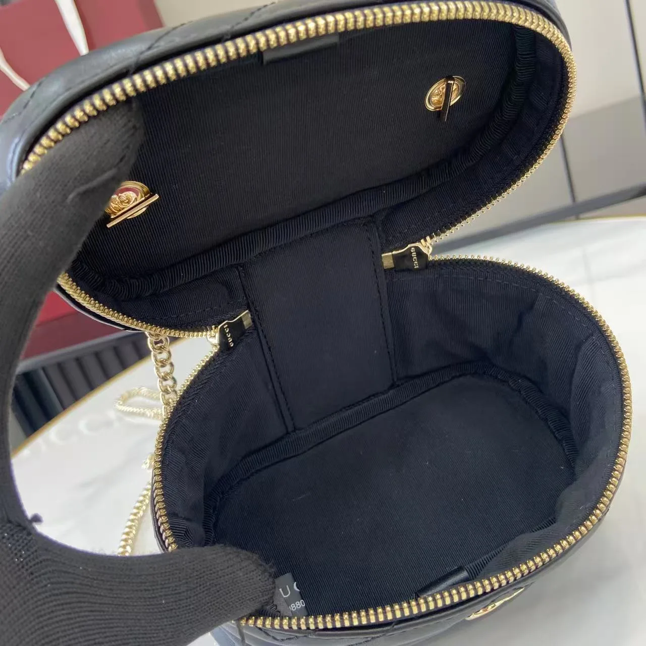 Gucci Marmont Black GG Supreme Canvas Top Handle Bag product photo from LabelPicks