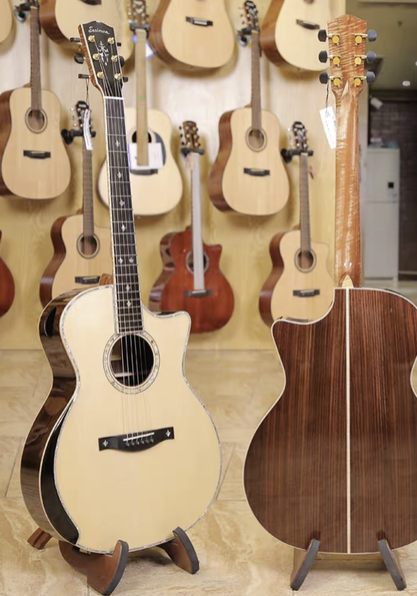EASTMAN AC922CE 40-Inch All-Solid Electric-Acoustic Guitar Spruce & Rosewood - GreshamTech