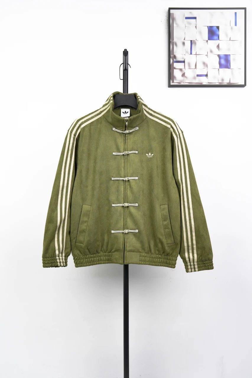 adidas Originals Olive Suede Toggle-Collar Jacket product photo from LabelPicks