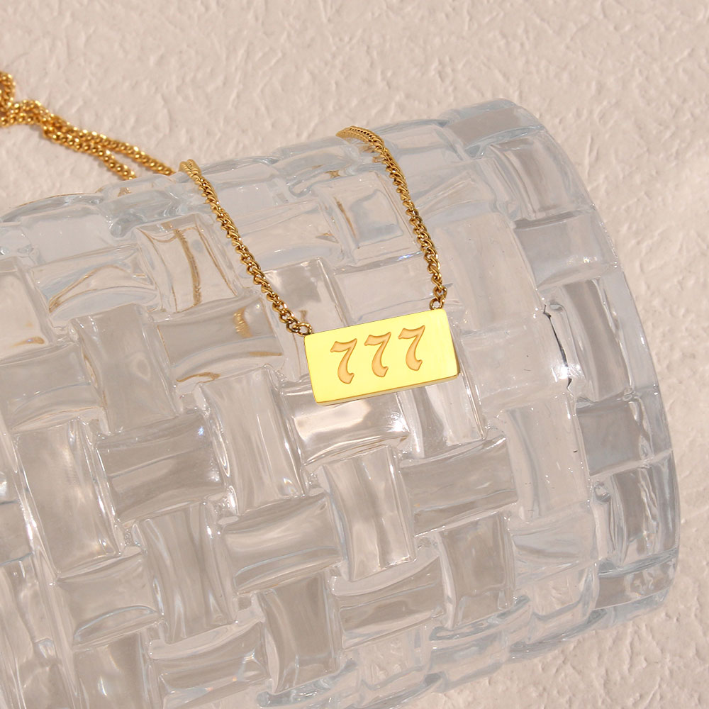 2022 New Square 777 Necklace 18k Gold