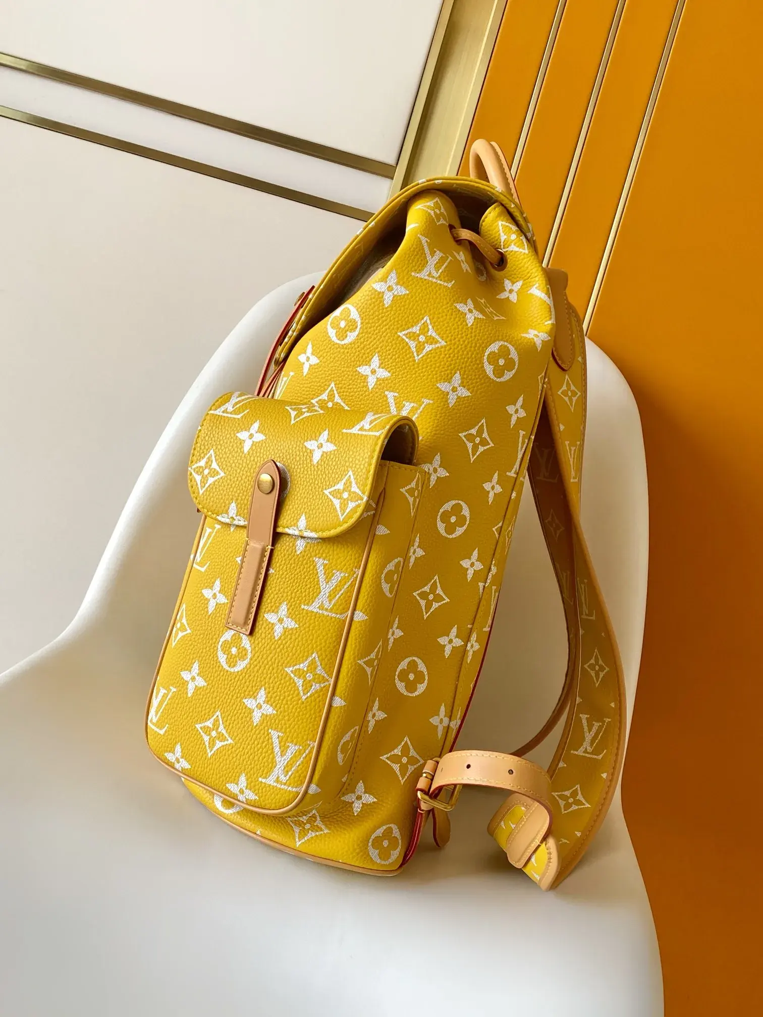 Louis Vuitton Christopher Yellow Monogram Canvas Backpack product photo from LabelPicks