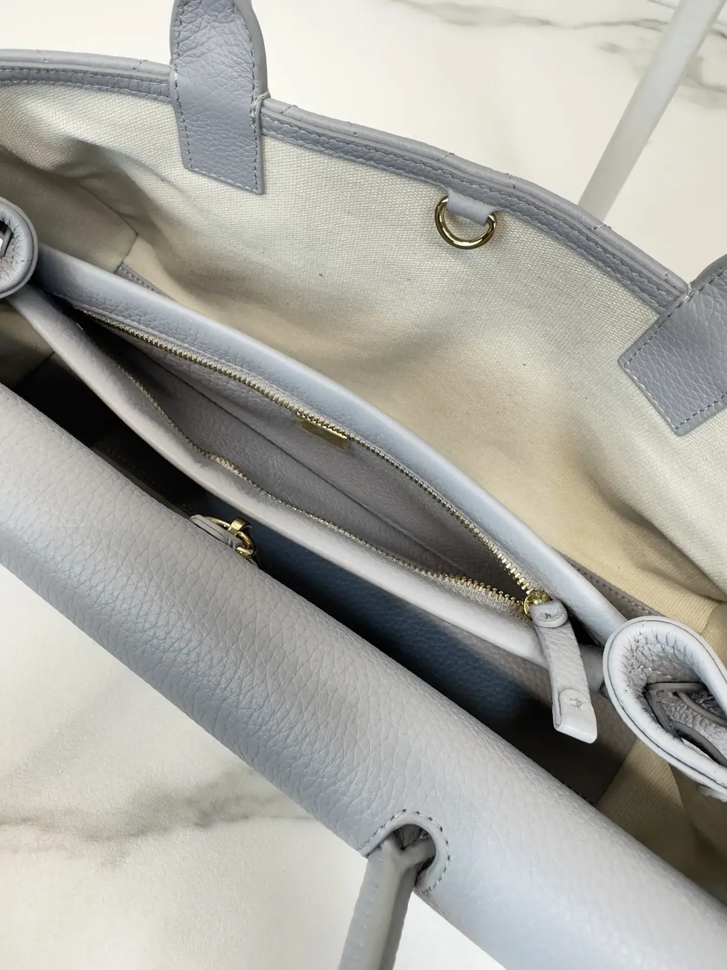 Chanel Grey Grained Leather Top Handle Bag product photo from LabelPicks