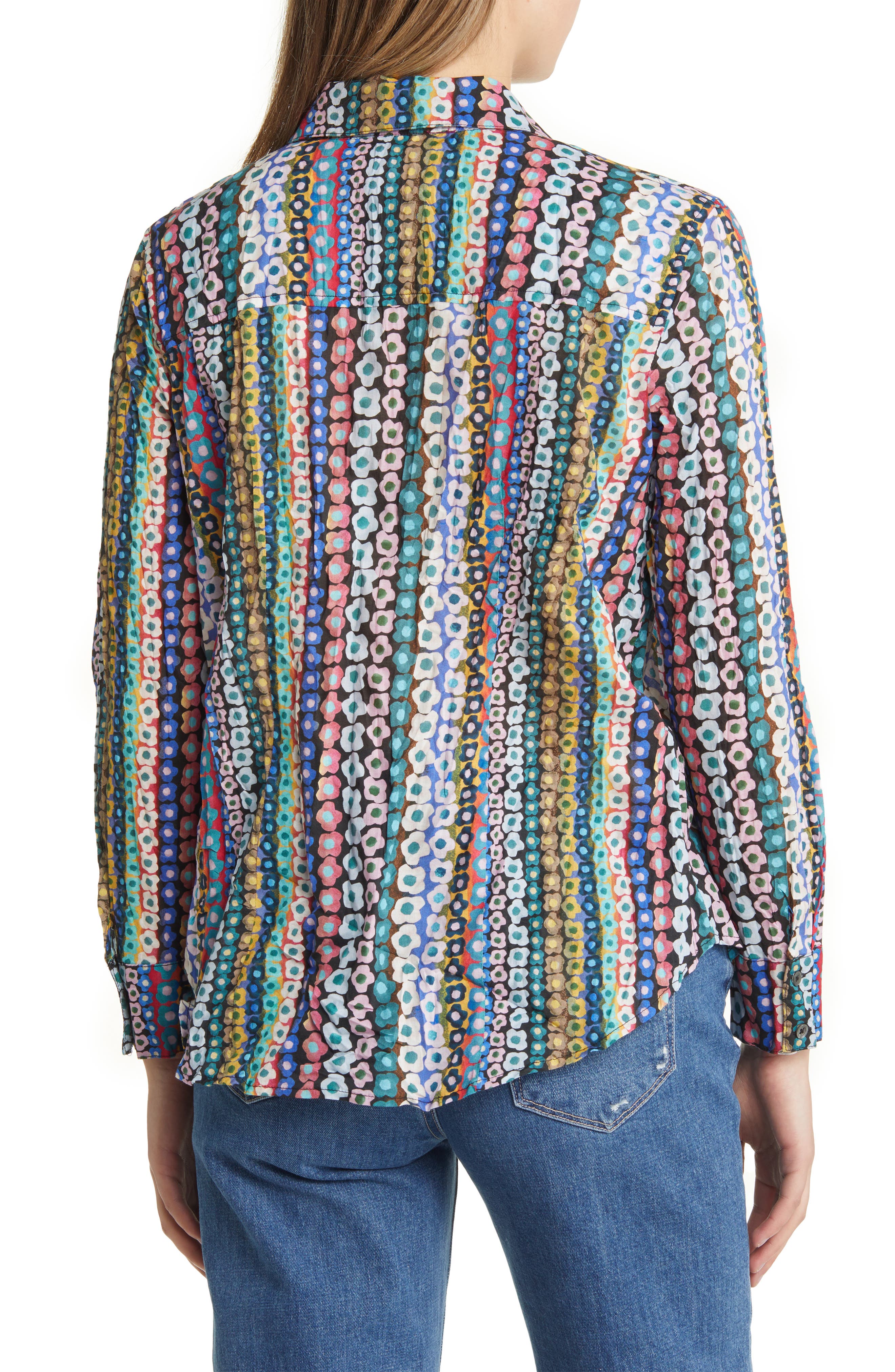 NIC+ZOE Flower Field Crinkle Button-Up Shirt