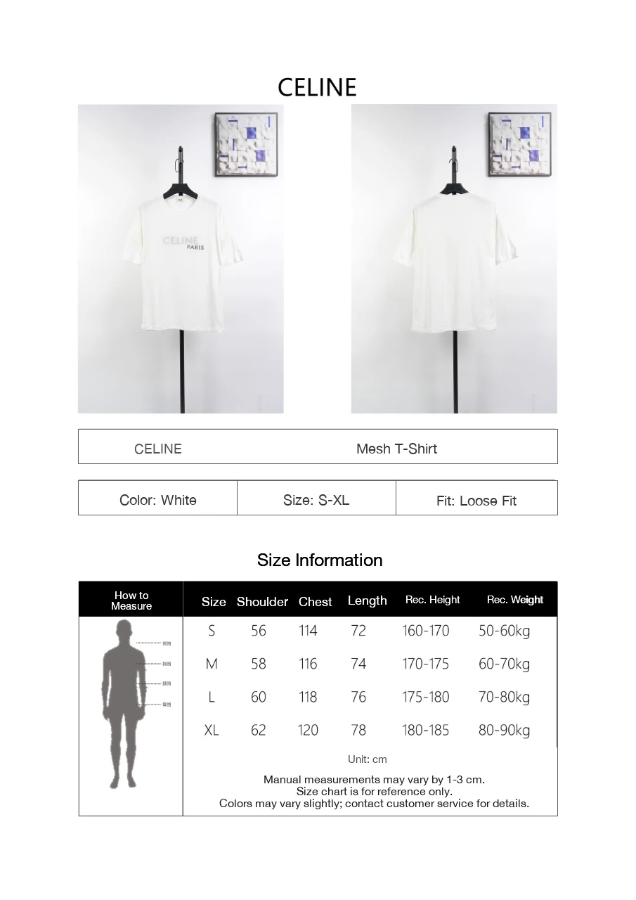 CELINE White Double-Layer Mesh Logo T-Shirt product photo from LabelPicks