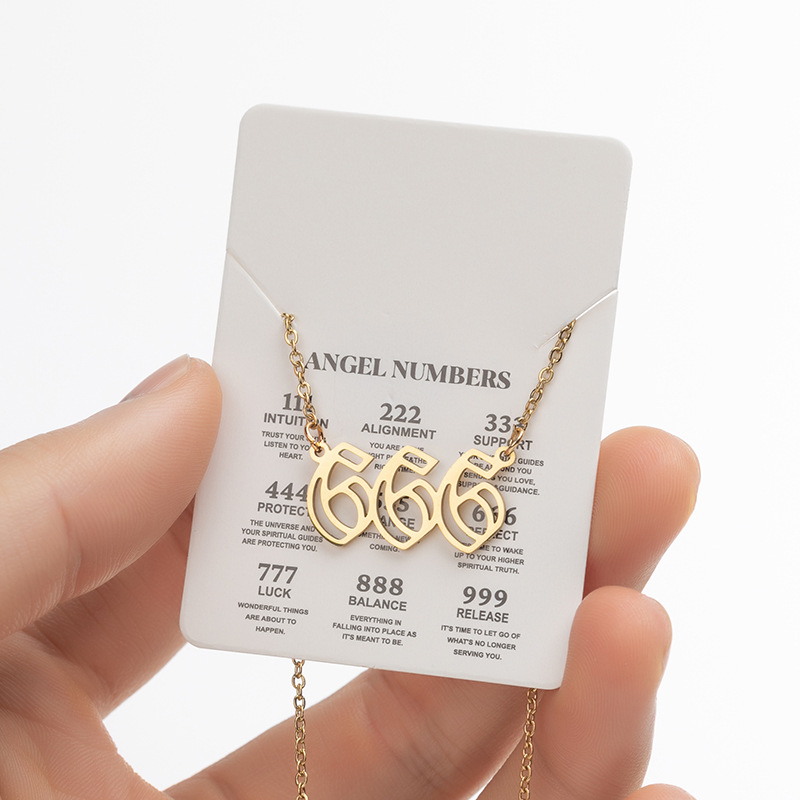 New Openwork 666 Angel Number Necklace