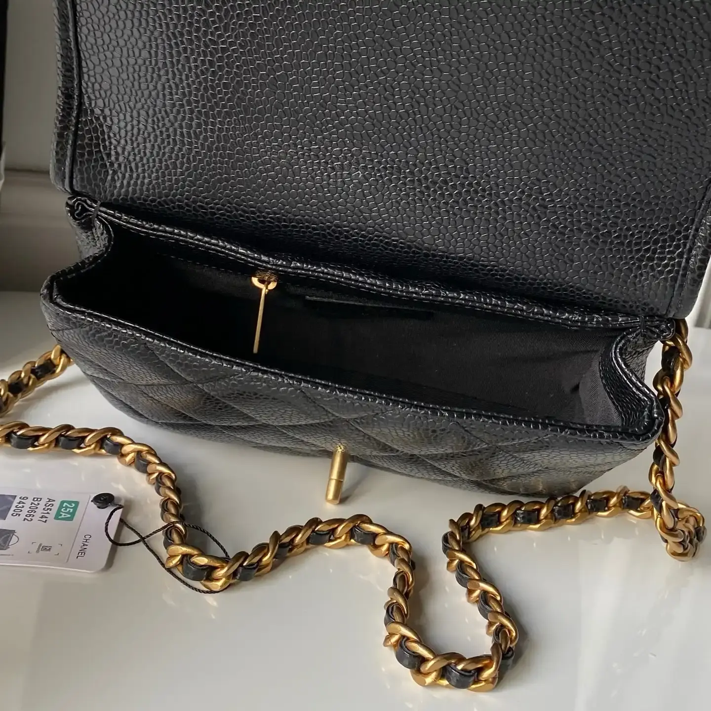 Chanel Gold Grained Leather Crossbody Bag product photo from LabelPicks