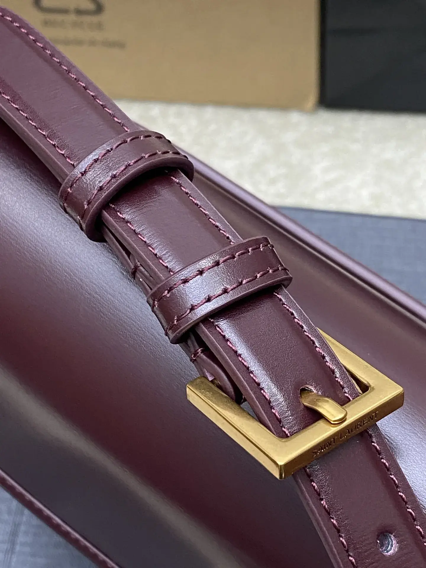 Saint Laurent Burgundy Lambskin Shoulder Bag product photo from LabelPicks