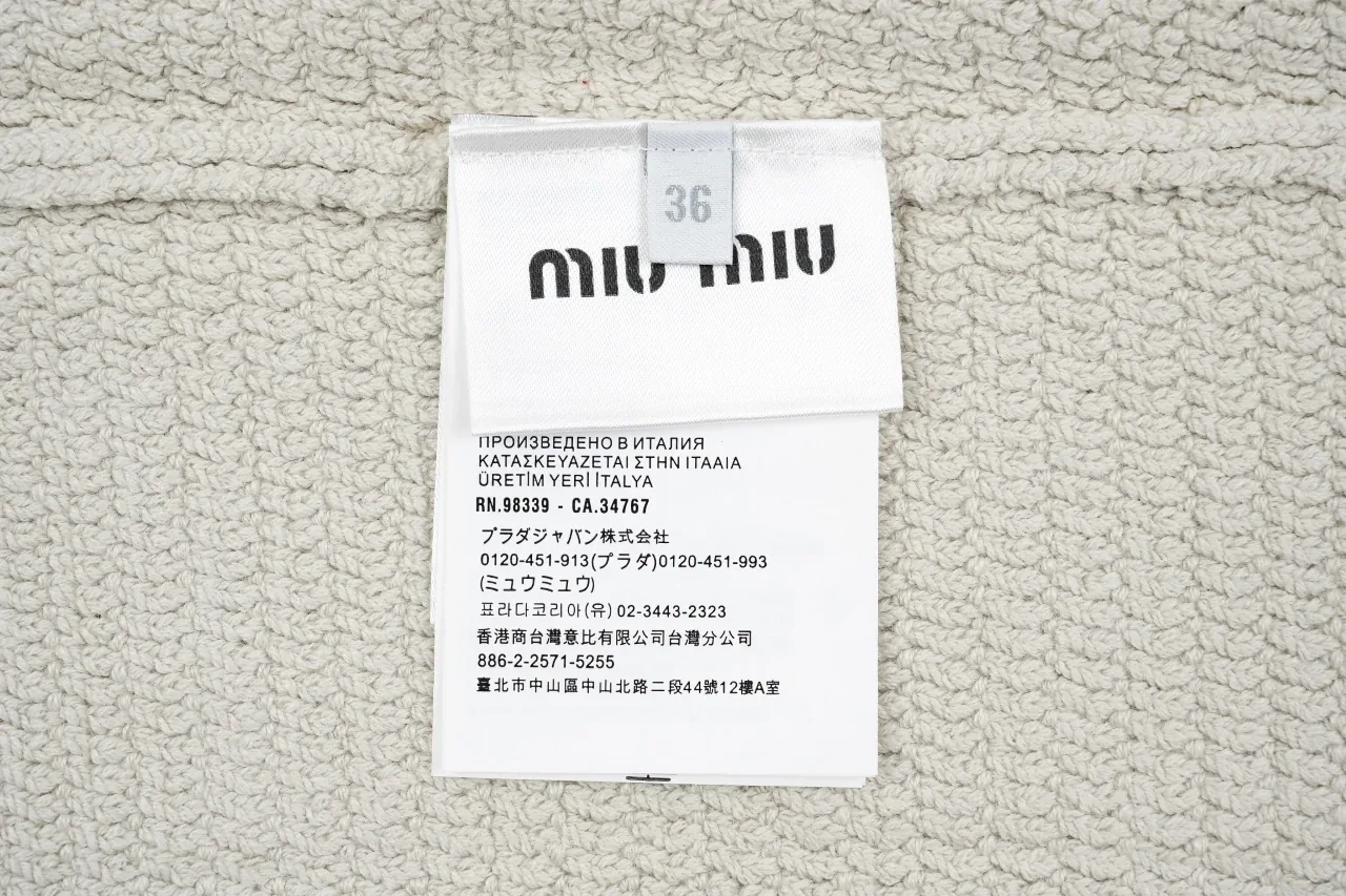 Miu Miu Off White Long Pile Cotton Zip Jacket product photo from LabelPicks