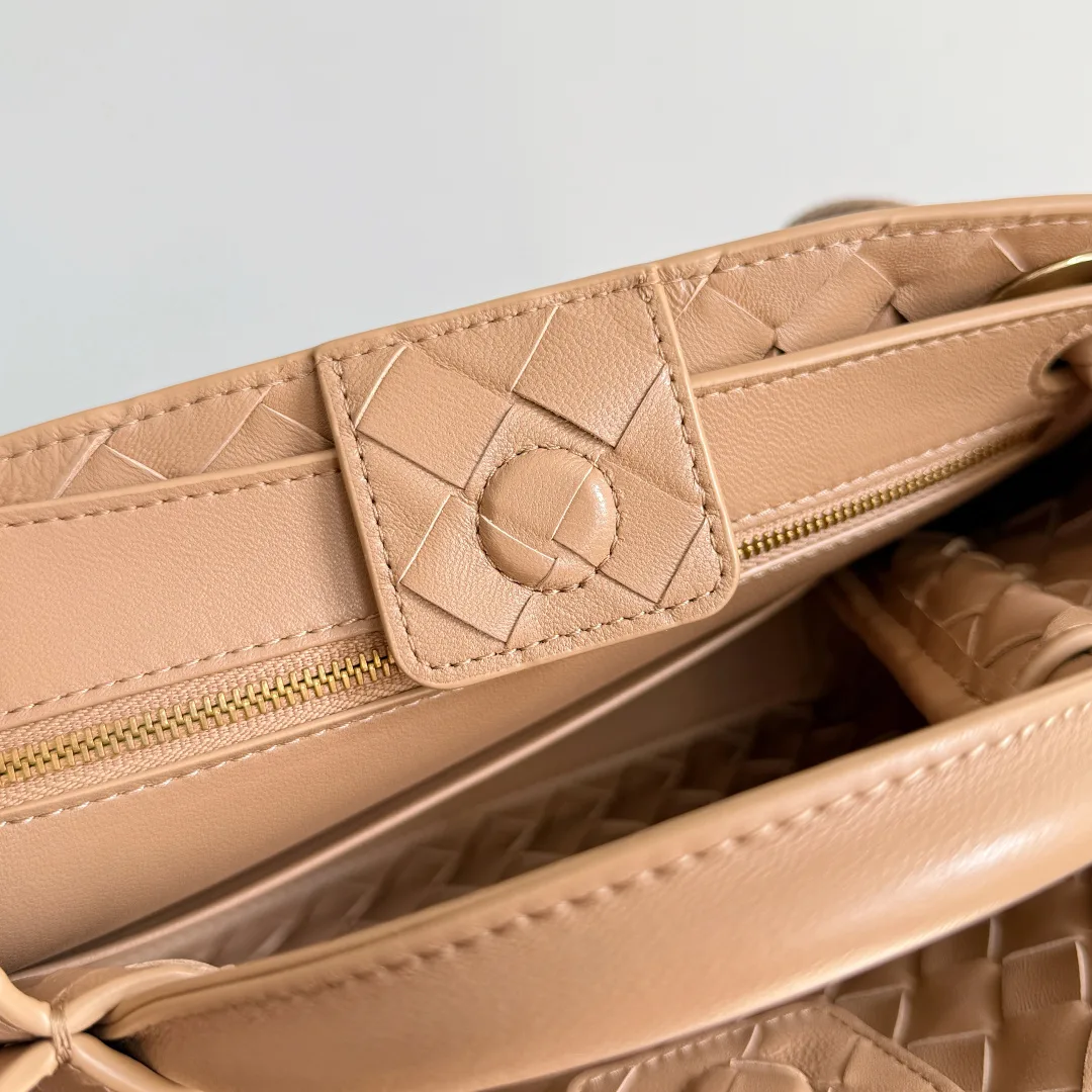 Bottega Veneta Brown Andiamo Intrecciato Woven Leather Top Handle Bag product photo from LabelPicks