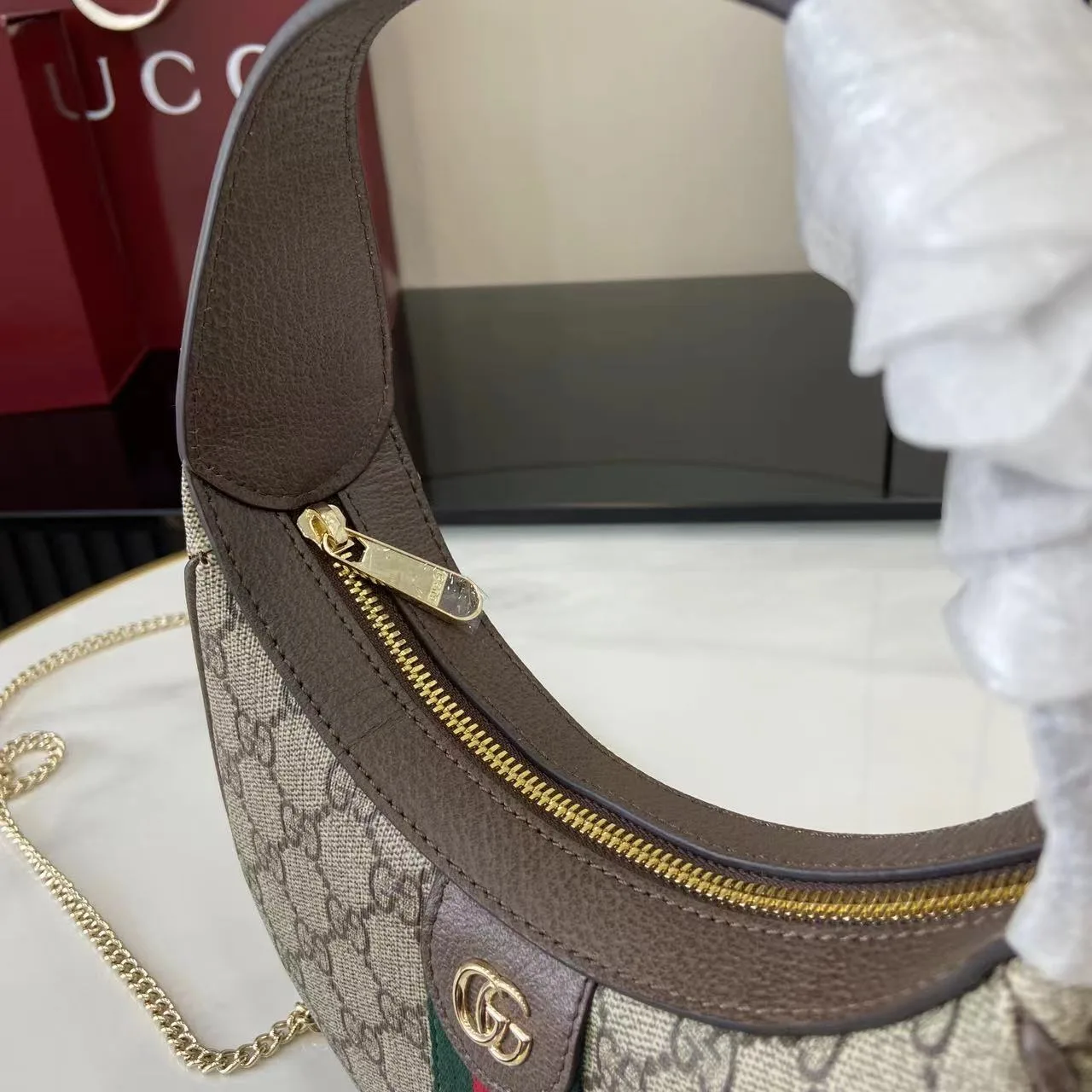 Gucci Brown Ophidia GG Supreme Canvas Shoulder Bag product photo from LabelPicks