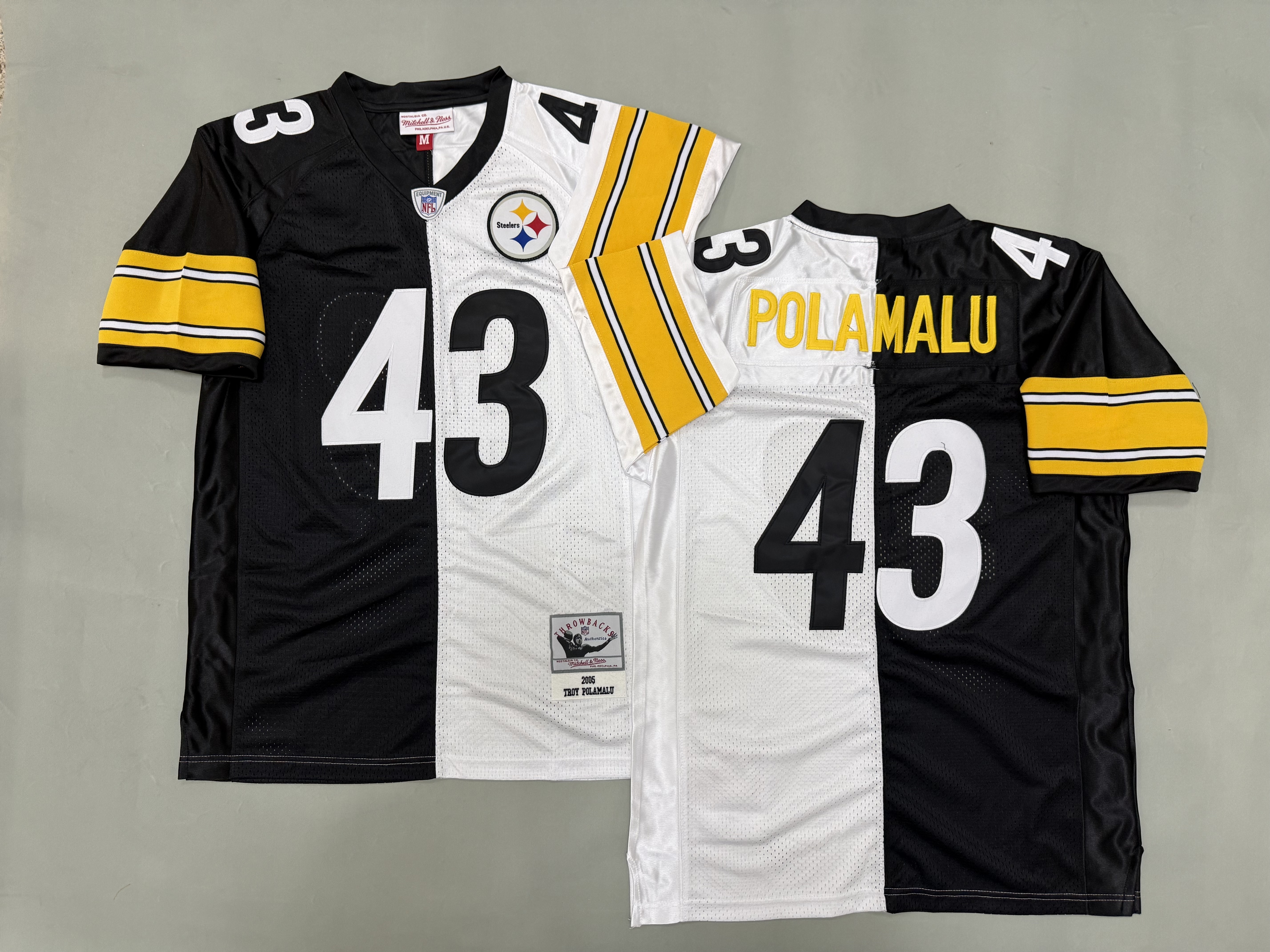 Troy Polamalu Pittsburgh Steelers Authentic split Throwback Retired Player Jersey
