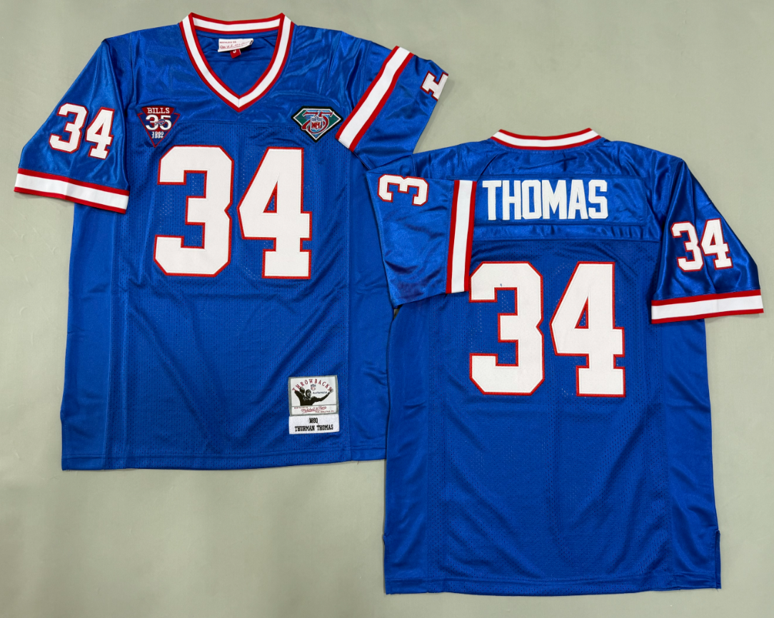 Thurman Thomas Buffalo Bills Authentic Throwback Retired Player Jersey