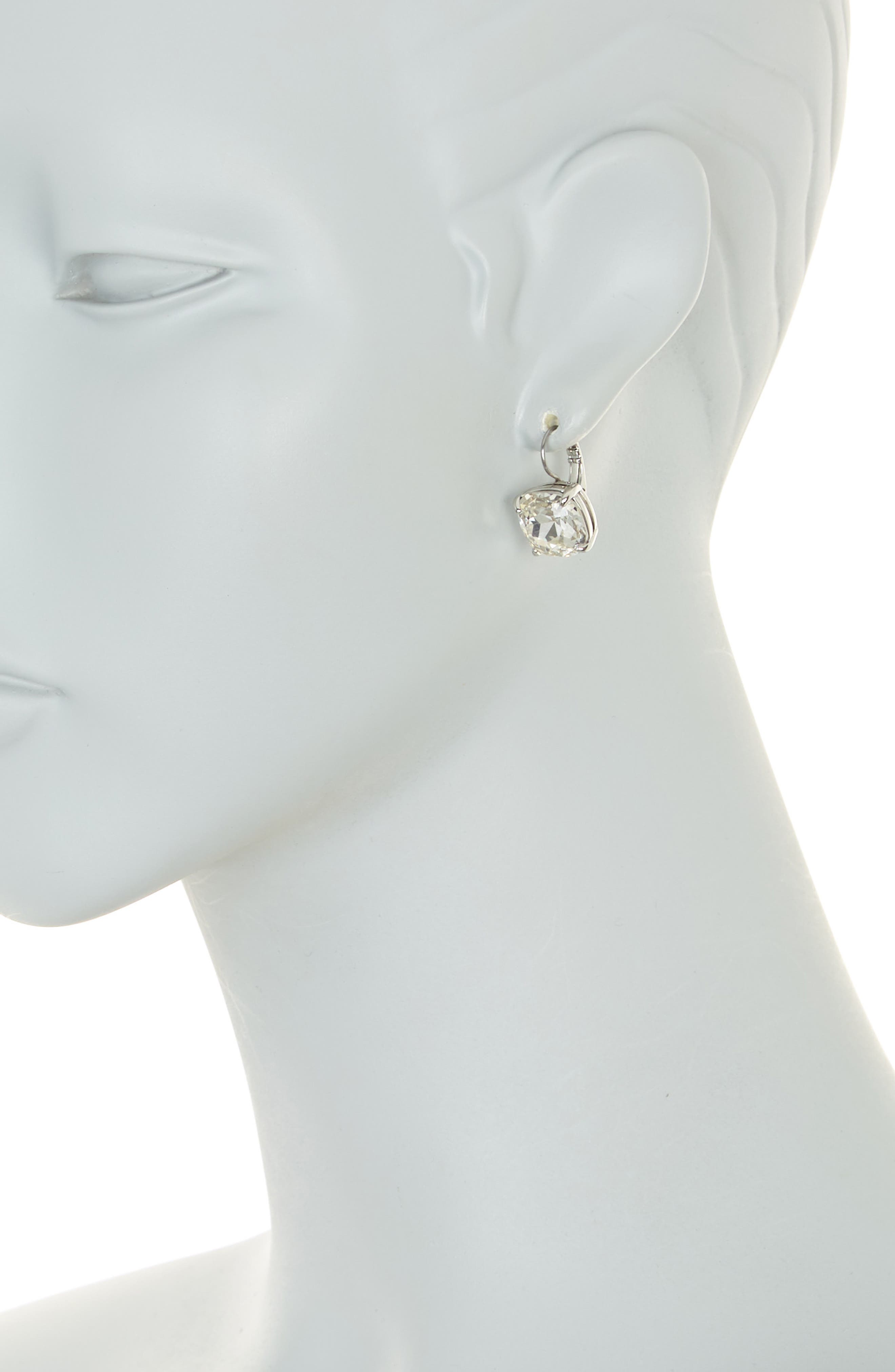 Kate Spade New York square cubic zirconia lever back earrings