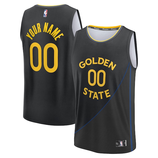 Golden State Warriors  Youth Fast Break Custom Replica Jersey - Black  - Statement Edition