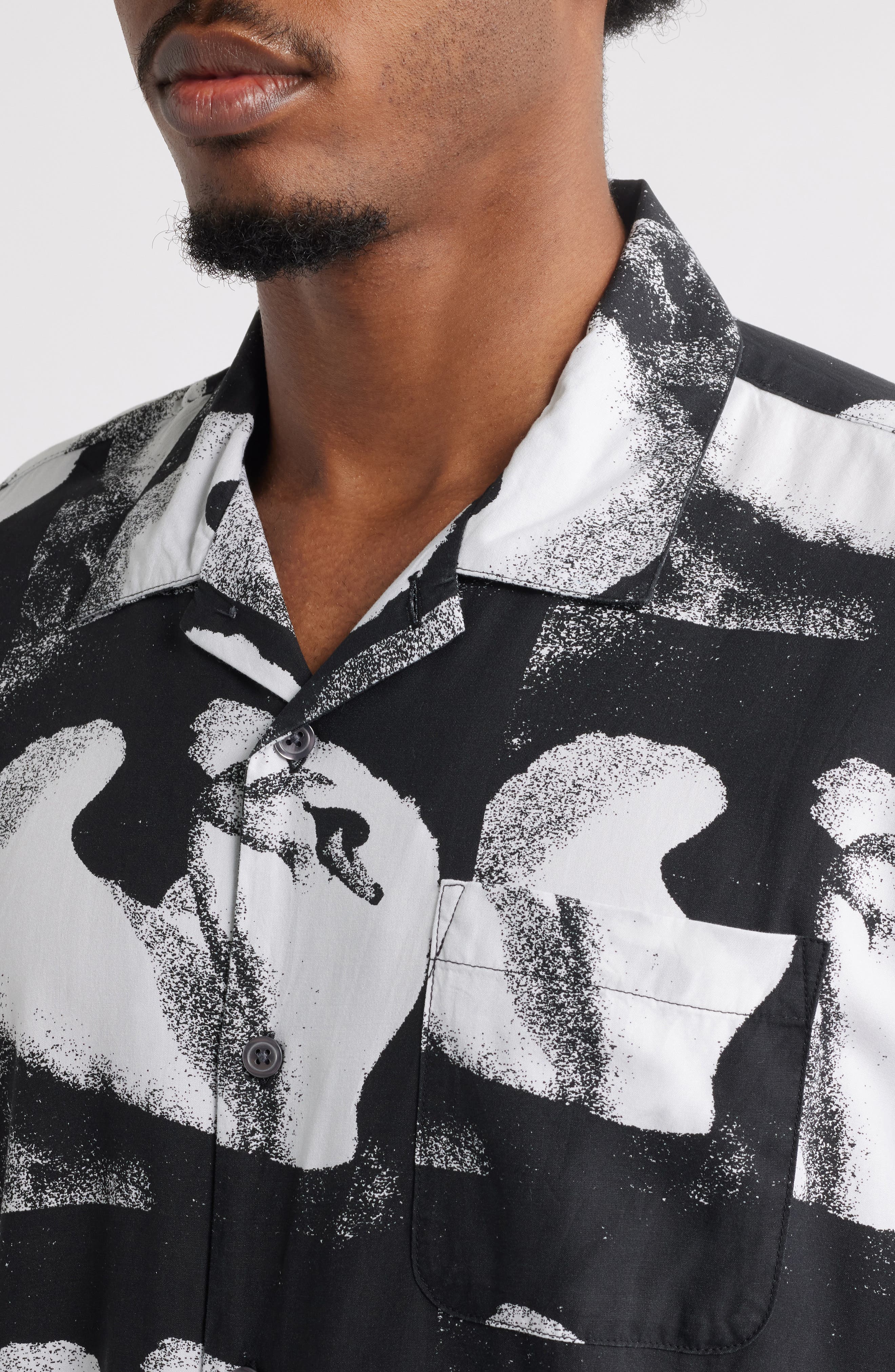 Obey Ambre Abstract Print Camp Shirt