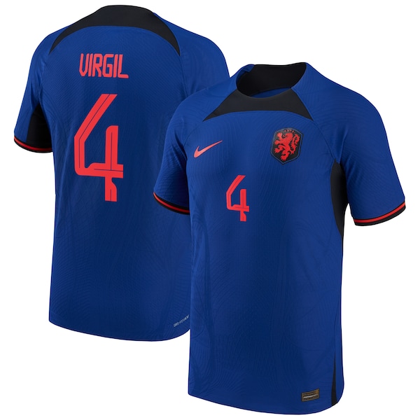Virgil Van Dijk Netherlands National Team Nike 2022/23 Away Vapor Match Authentic Player Jersey - Blue