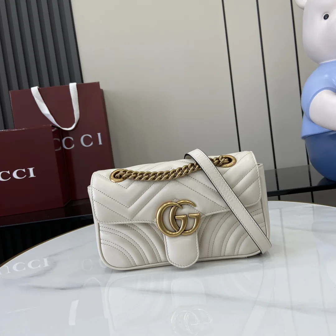 Gucci White Marmont GG Supreme Canvas Crossbody Bag product photo from LabelPicks