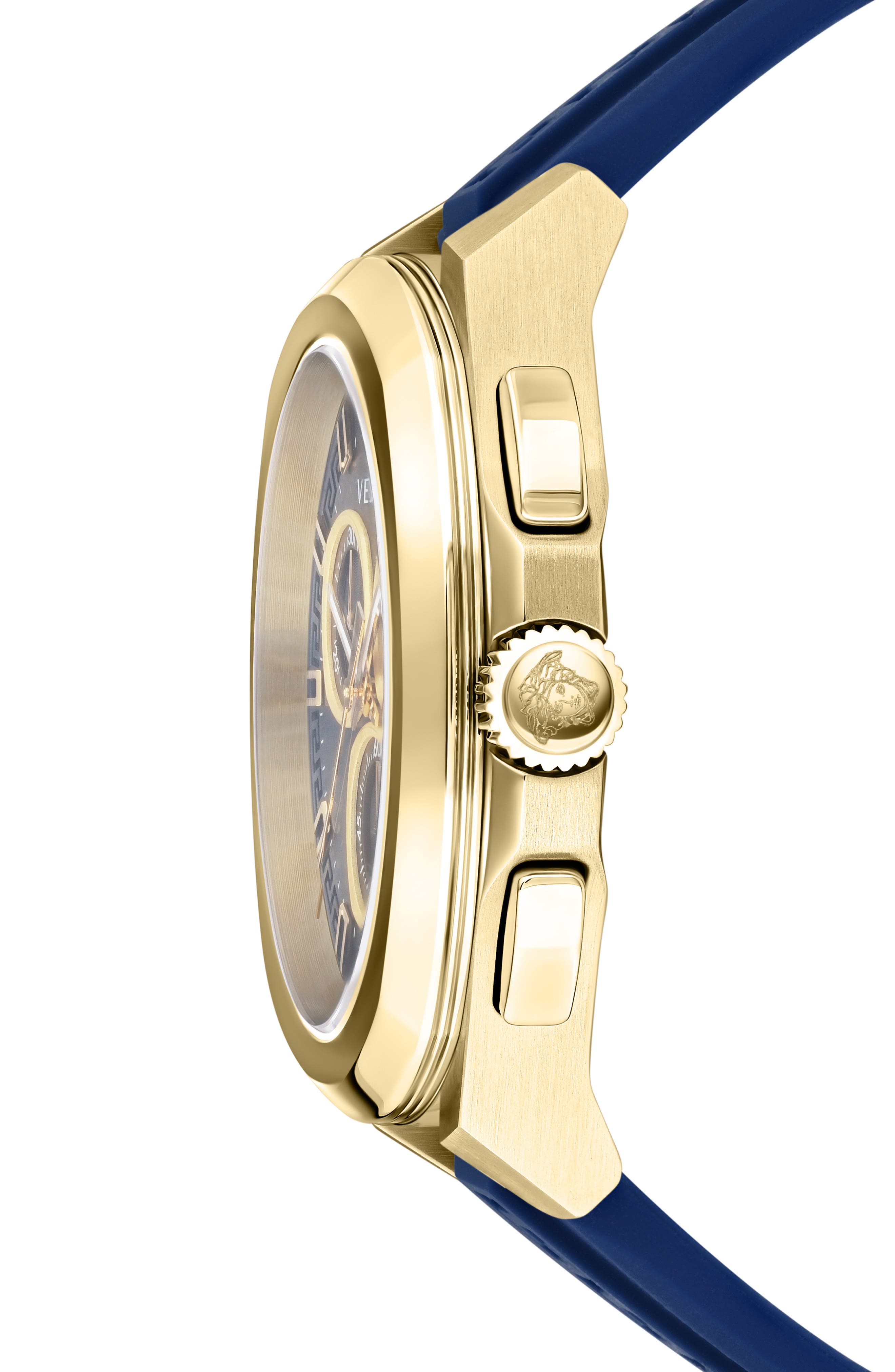 Versace Silicone Strap Chronograph Watch, 43mm