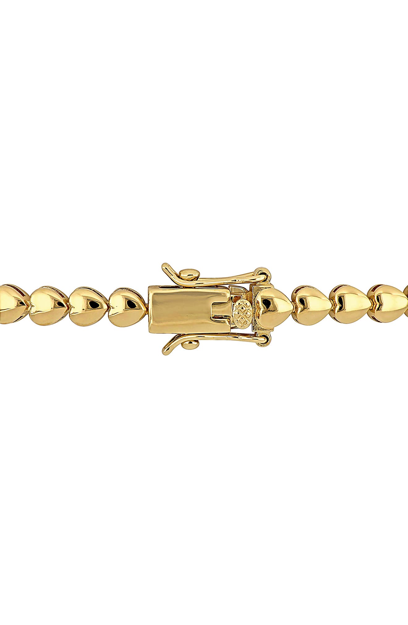 DELMAR Lab Created White Sapphire Heart Bracelet & Huggie Hoop Earrings Set