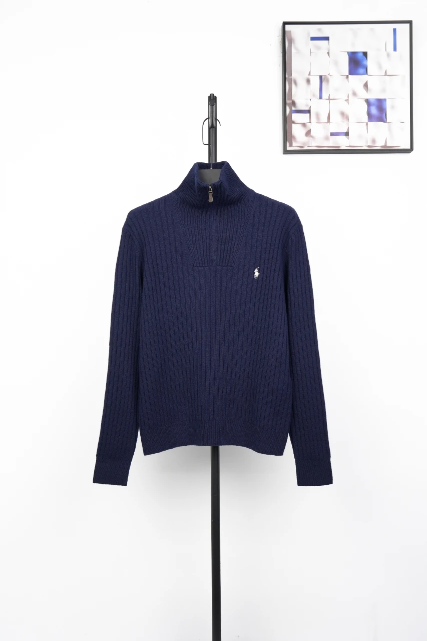 Ralph Lauren Navy Pony Embroidered Sailor Collar Wool Blend Sweater product photo from LabelPicks