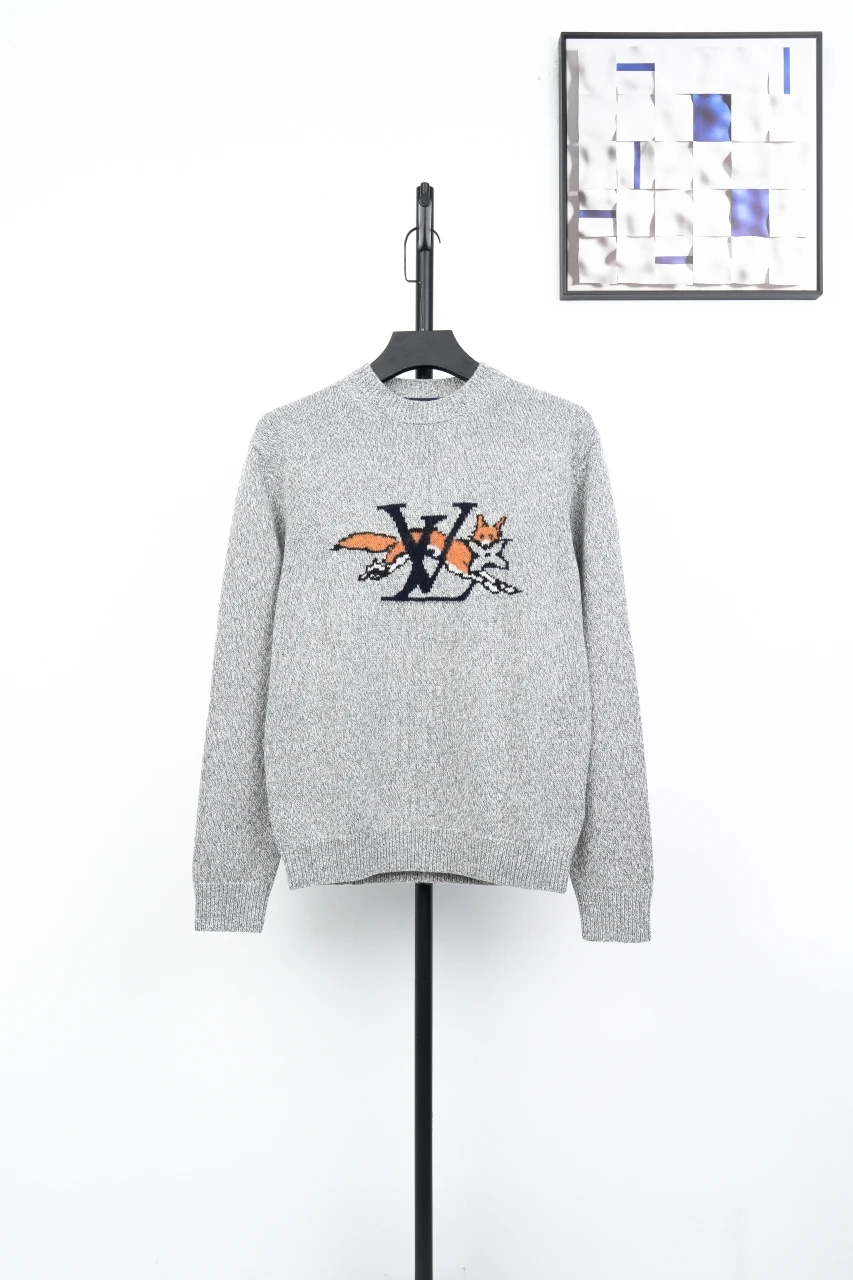 Louis Vuitton Grey Fox Jacquard Crewneck Sweater product photo from LabelPicks