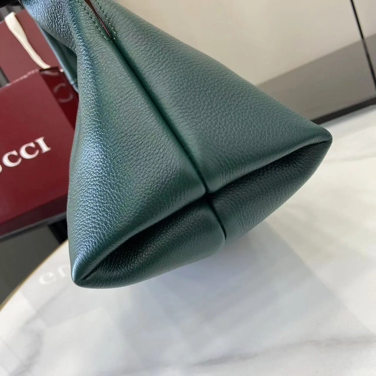 Gucci Green Grained Leather Shoulder Bag product photo from LabelPicks
