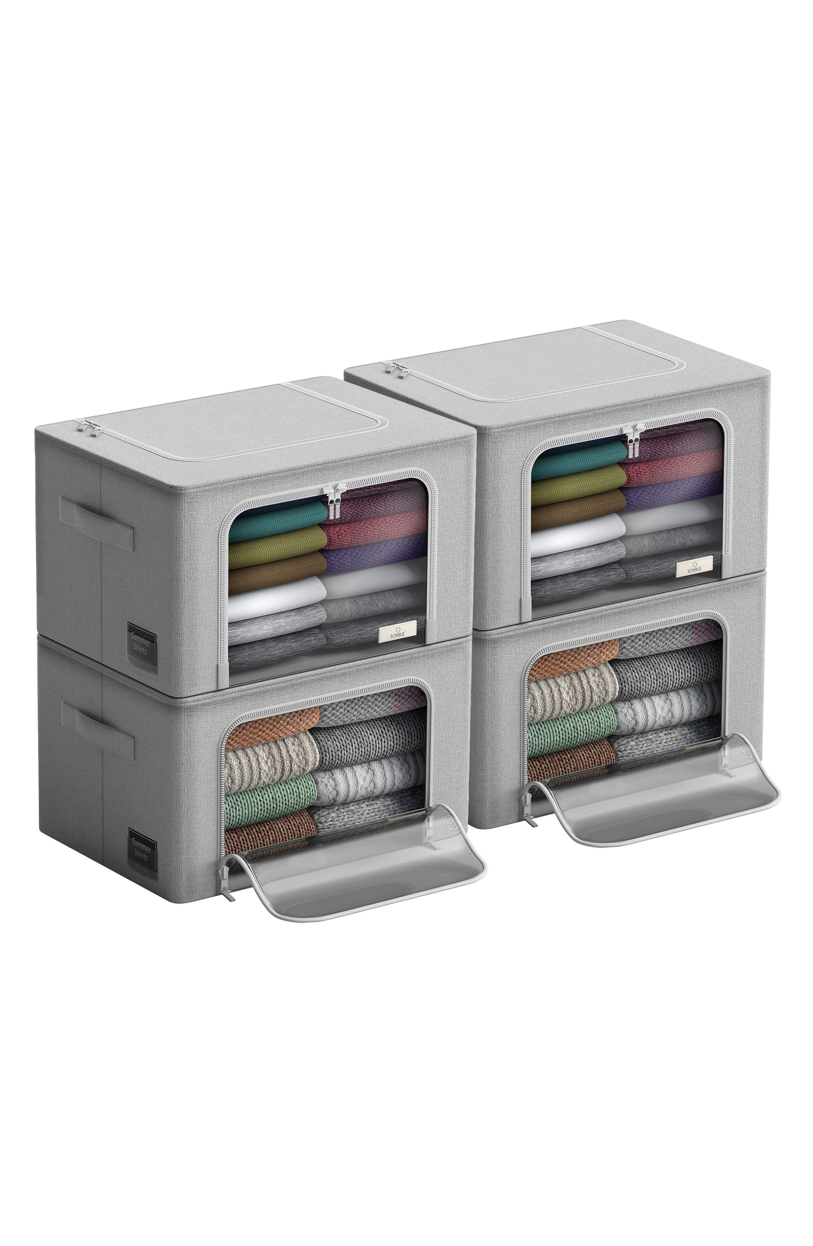 SORBUS 4-Pack Foldable Storage Boxes