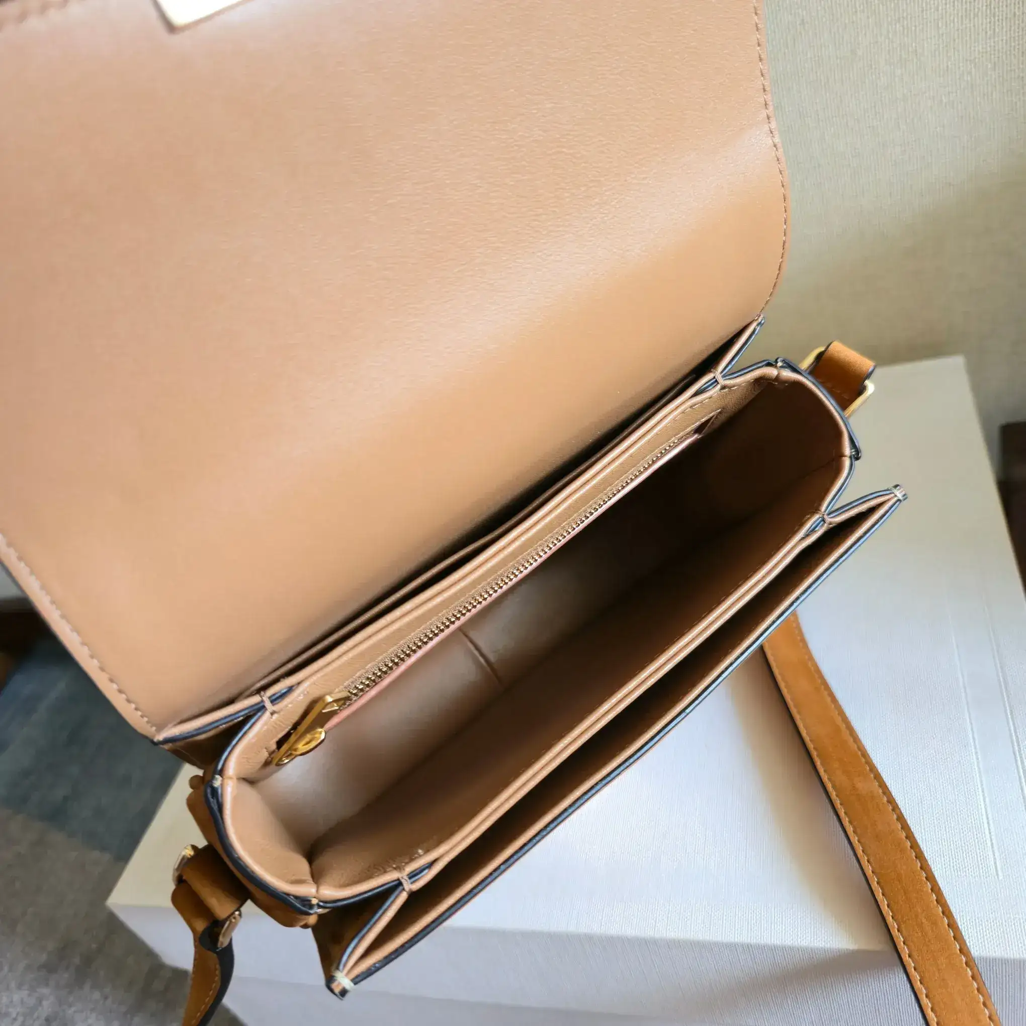 Celine Suede Leather Triomphe Crossbody Bag product photo from LabelPicks