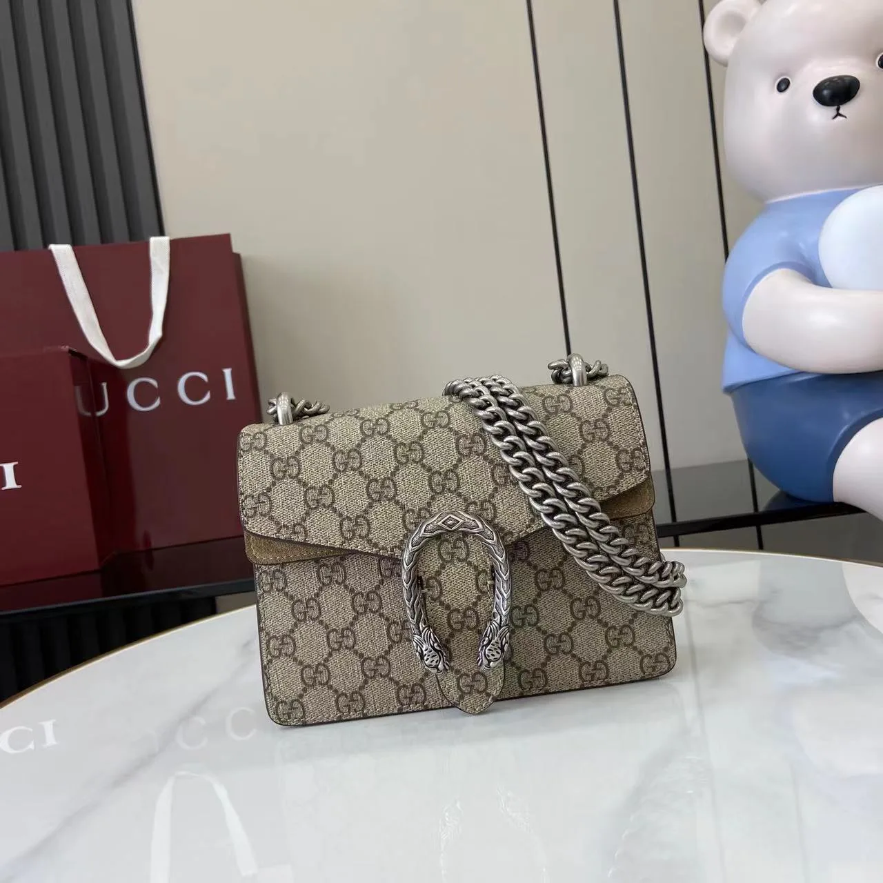 Gucci Canvas and Leather Shoulder Bag product photo from LabelPicks