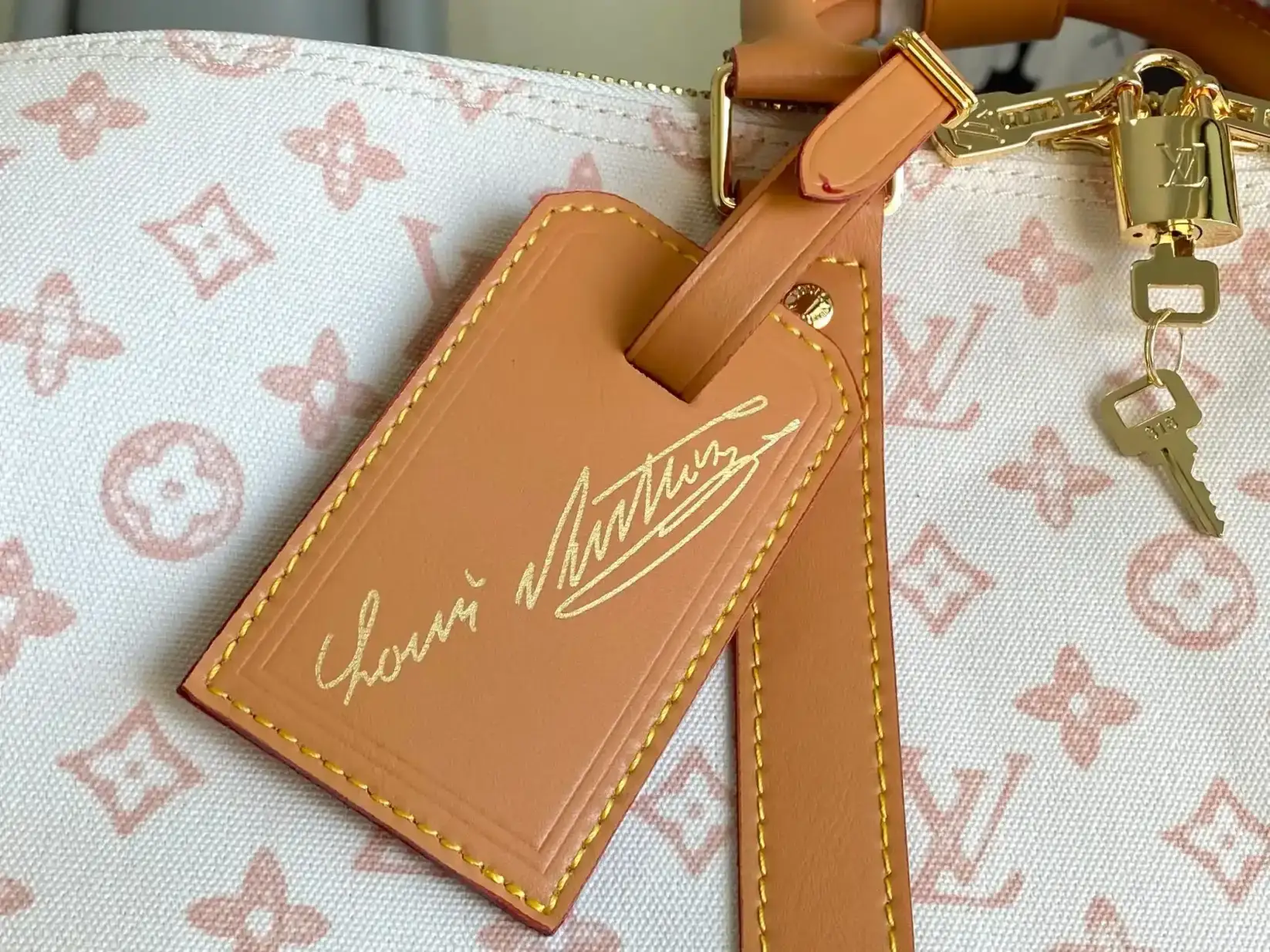 Louis Vuitton White Keepall Monogram Canvas Tote Bag product photo from LabelPicks