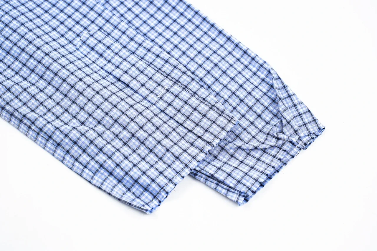Miu Miu Sky Blue Check Long Sleeve Shirt product photo from LabelPicks
