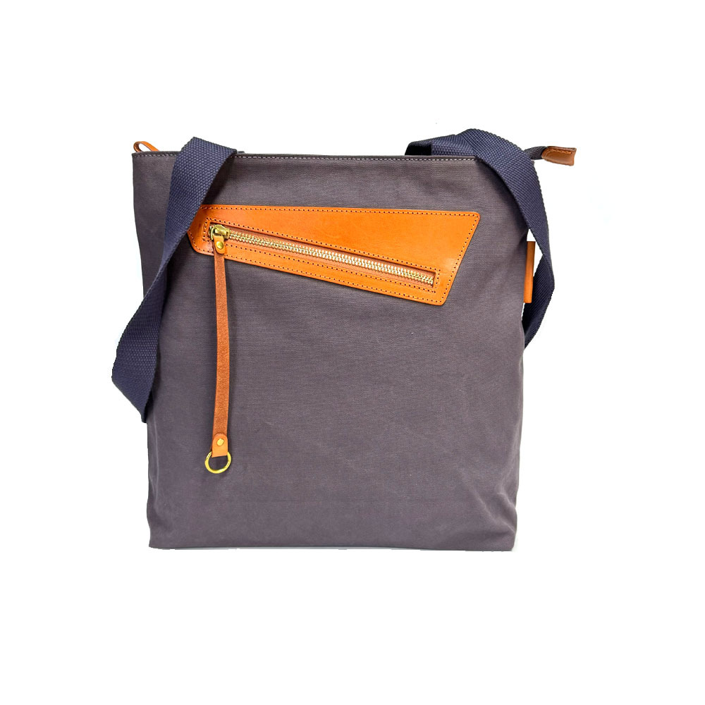 Gray Oversized Canvas Tote Purse