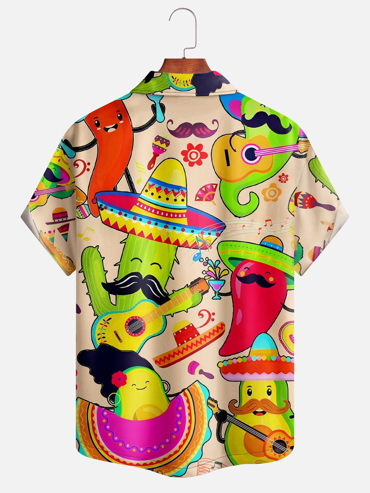 Mexican Culture Cactus Chili Pepper Short Sleeve Aloha Shirt