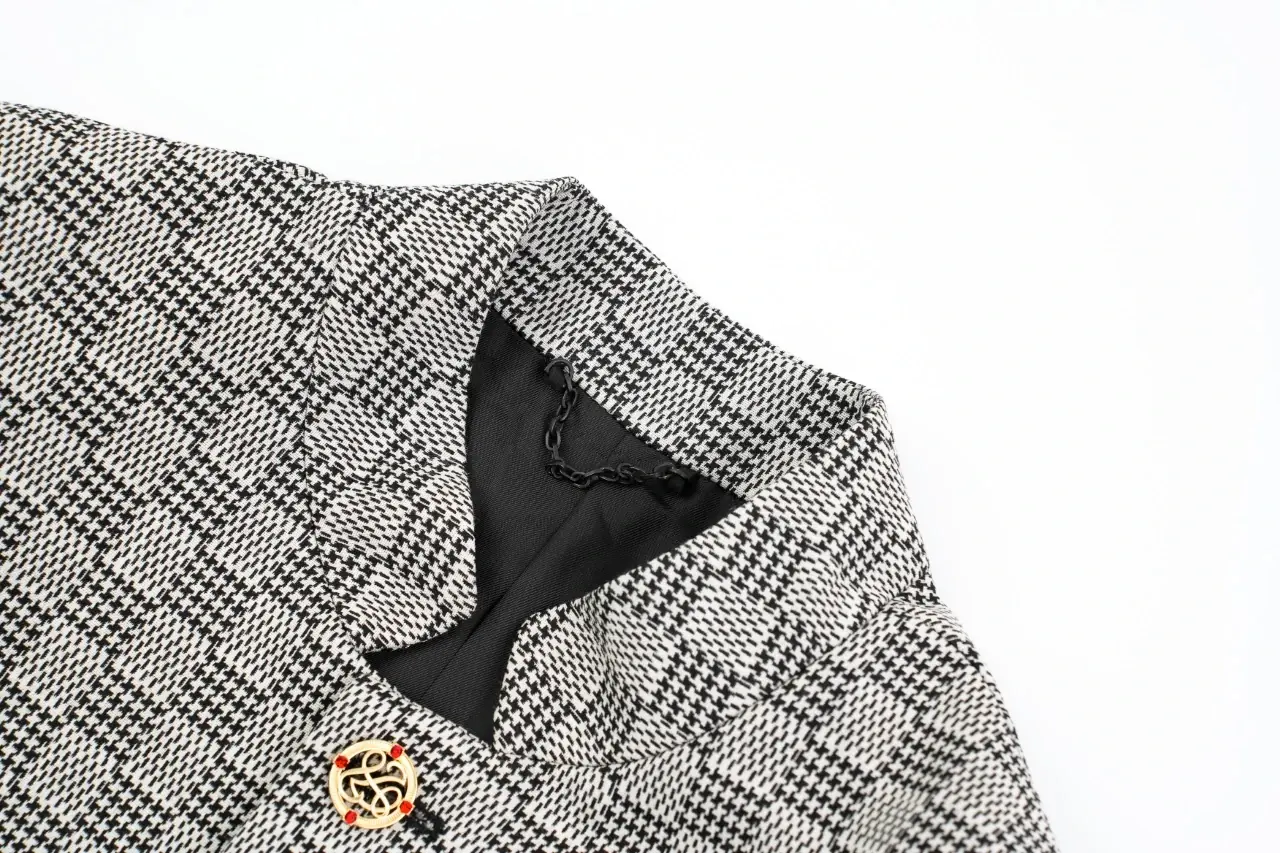 Louis Vuitton Grey Houndstooth Casual Blazer product photo from LabelPicks