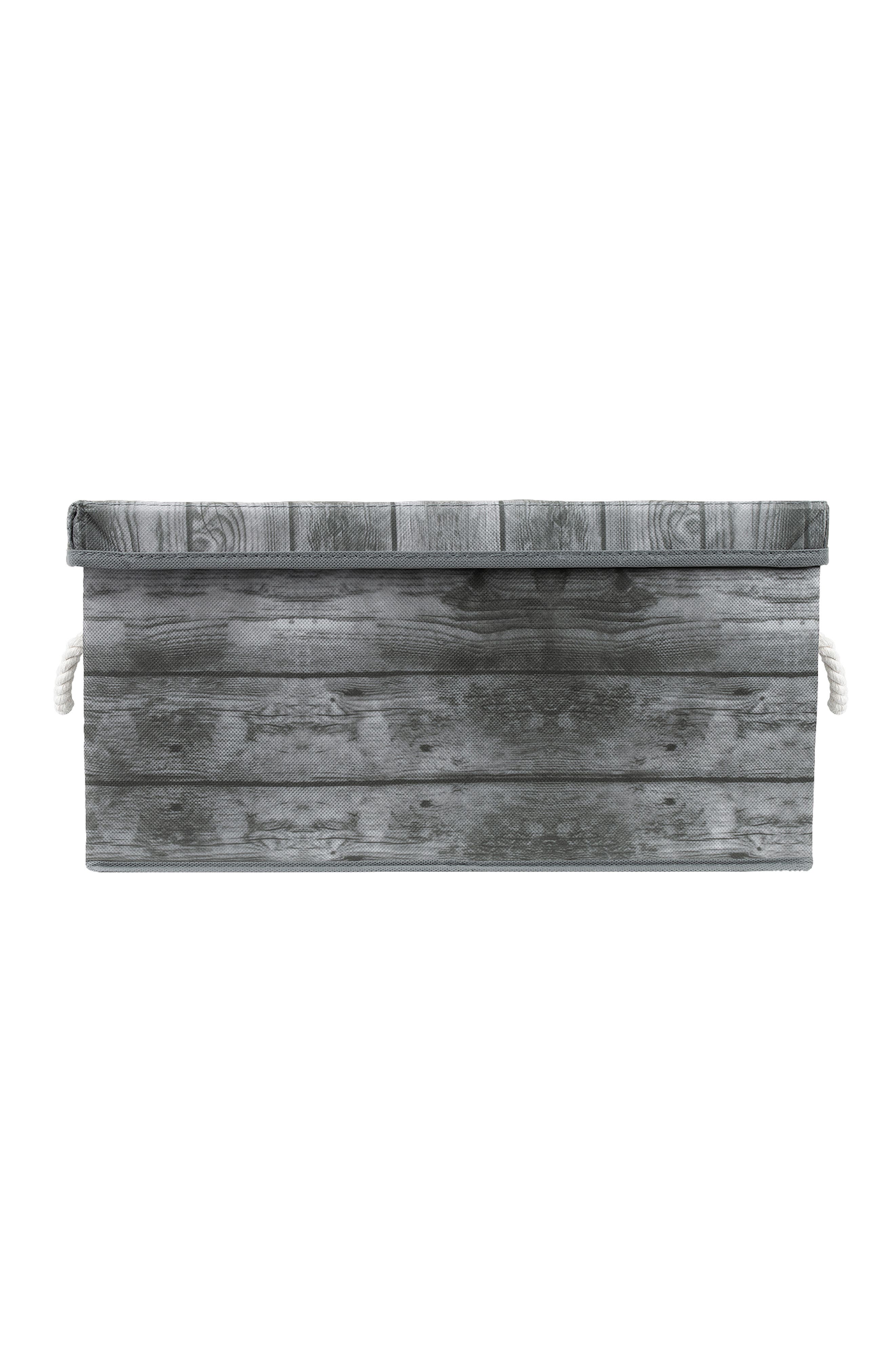 SORBUS Grey Wooden Pattern Storage Box - Set of 2