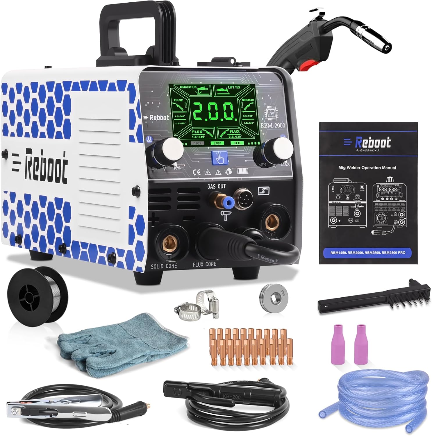 Stick MMA Welder, 160Amp 240V Portable IGBT Inverter Stick Welding Machine with LCD Display, Hot Start & Anti-Stick, Reboot Mini ARC160