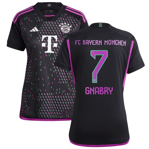 Serge Gnabry Bayern Munich adidas Women's 2023/24 Away Replica Player Jersey - Black/White
