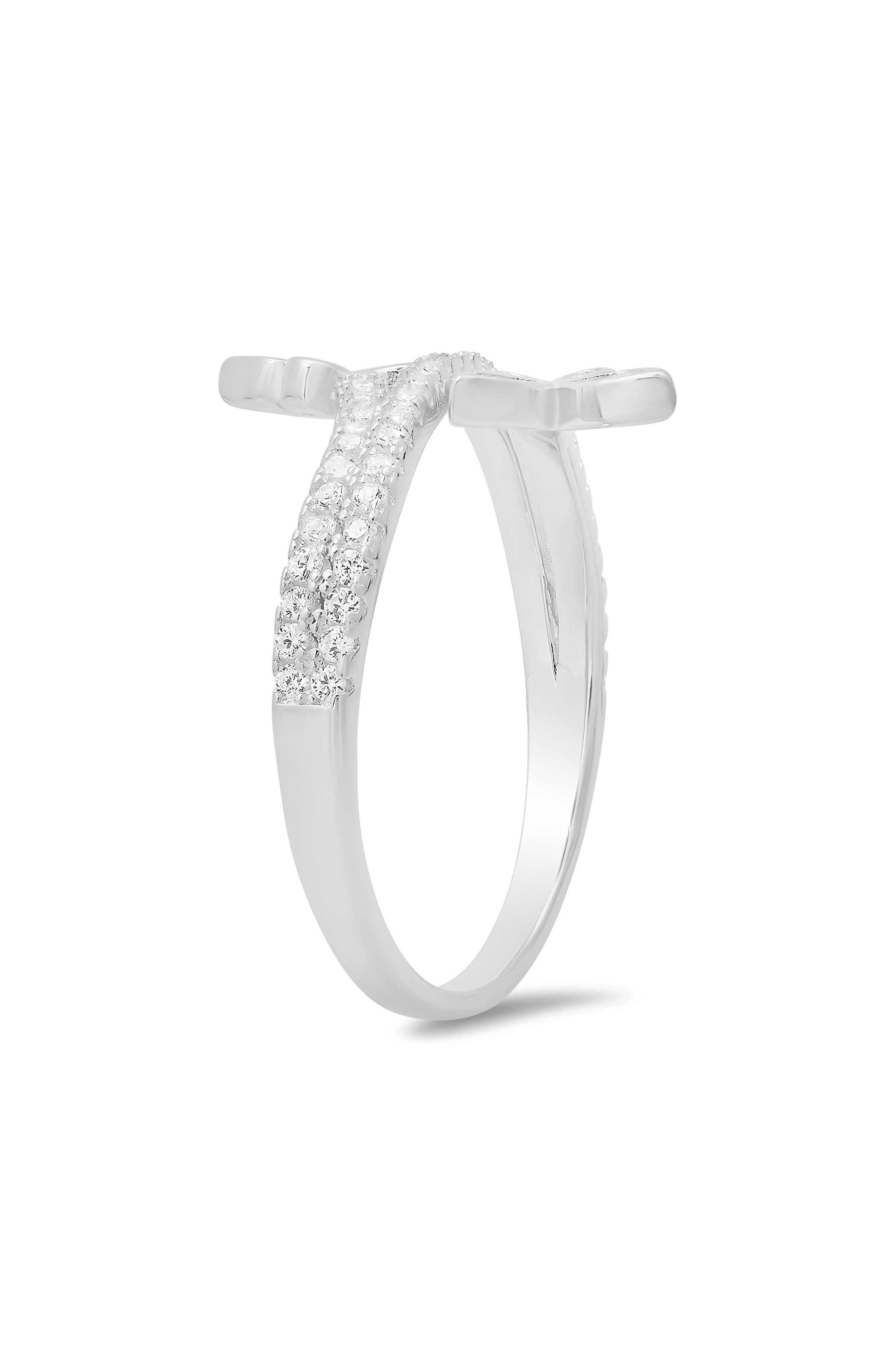 Queen Jewels Sterling Silver CZ Pavé Butterfly Ring