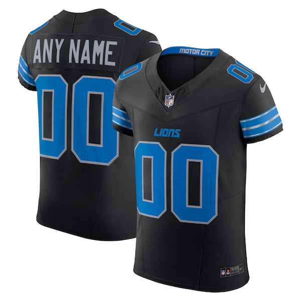 Detroit Lions Nike Alternate Vapor F.U.S.E. Elite Custom Jersey -  Black/Blue