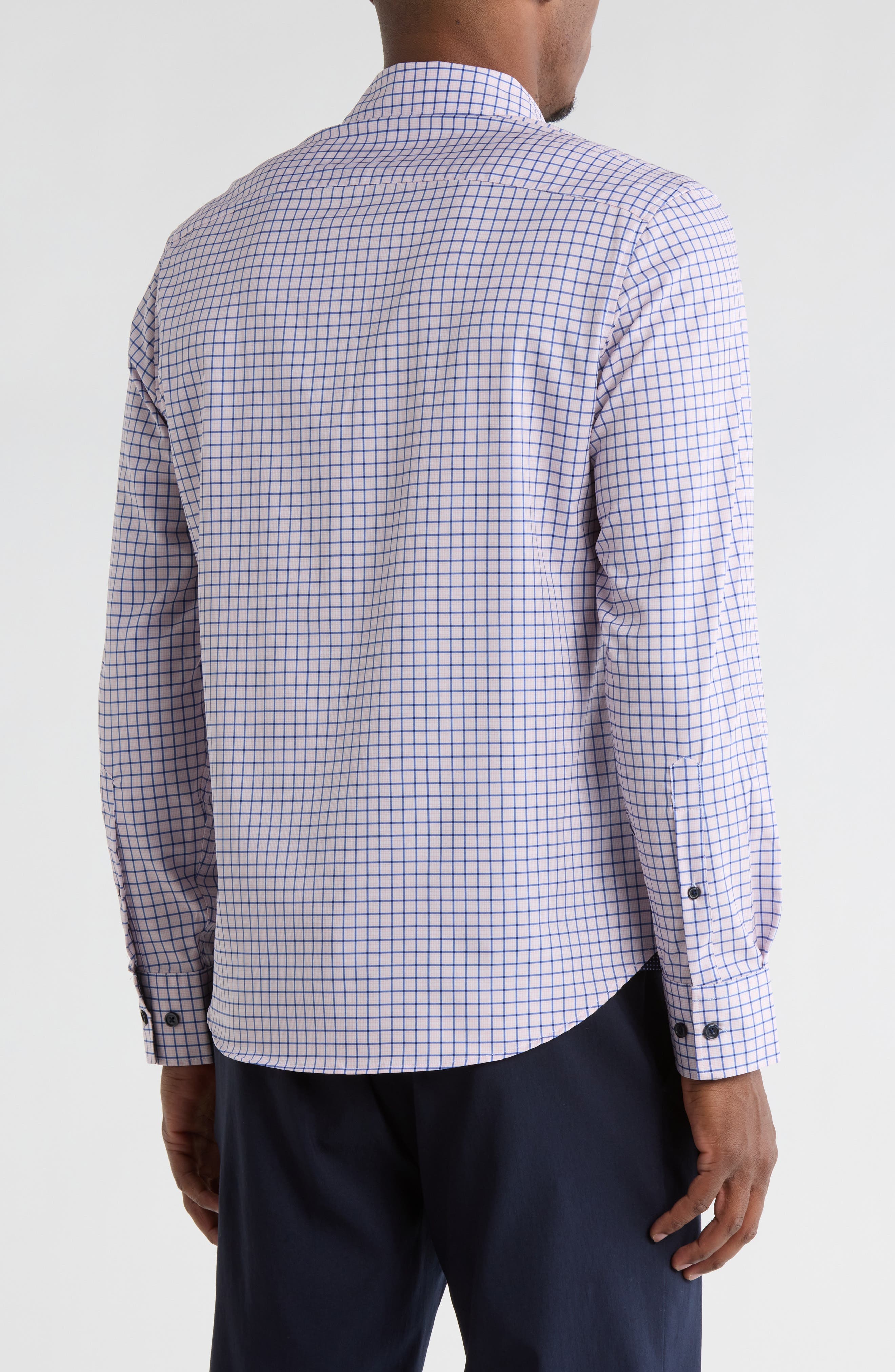 CONSTRUCT Grid Print Stretch Dress Shirt