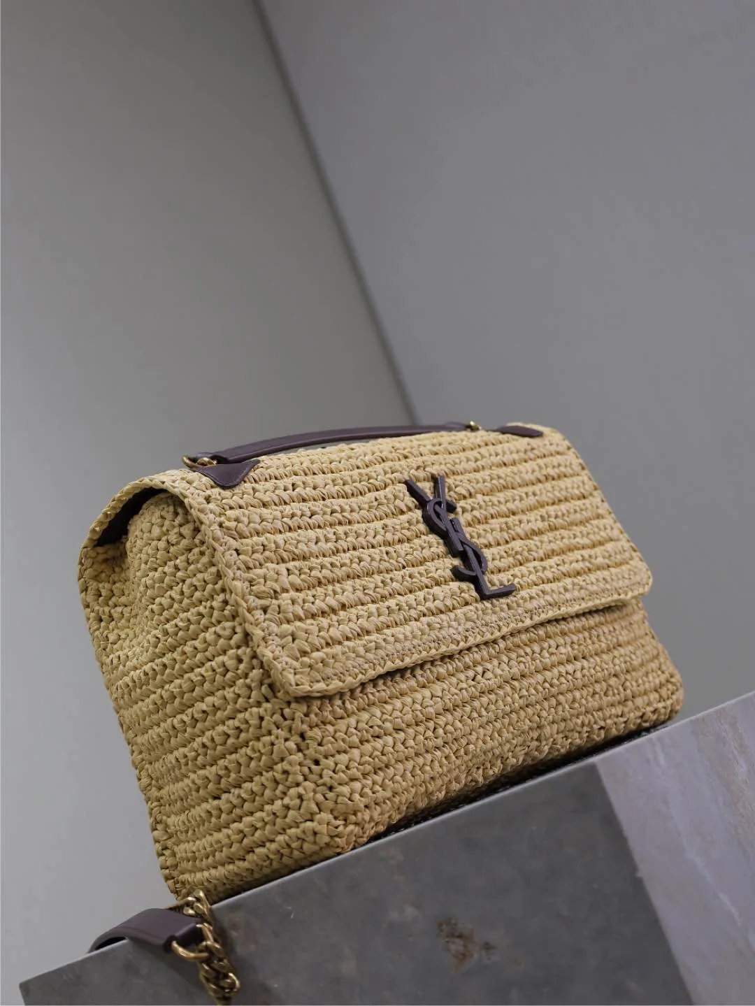 Saint Laurent Niki Straw Woven Shoulder Bag product photo from LabelPicks