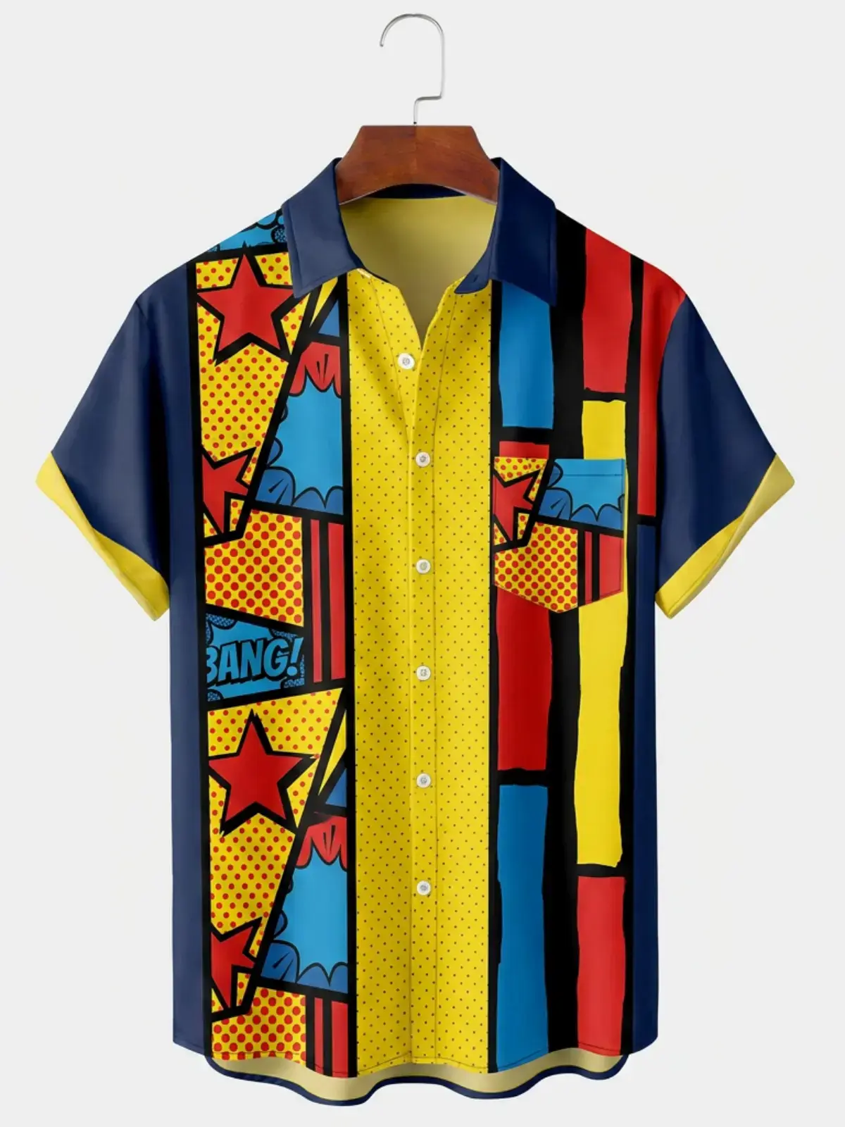 Men's printed shirts Pop Art Comic BANG Aloha Shirt