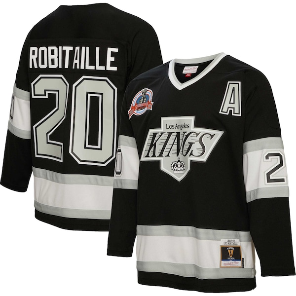 Luc Robitaille Los Angeles Kings Alternate Captain Patch 1992/93 Blue Line Player Jersey - Black