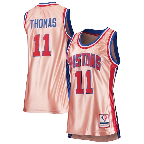 Isiah Thomas Detroit Pistons Women's 75th Anniversary Rose Gold 1982 Swingman Jersey - Pink