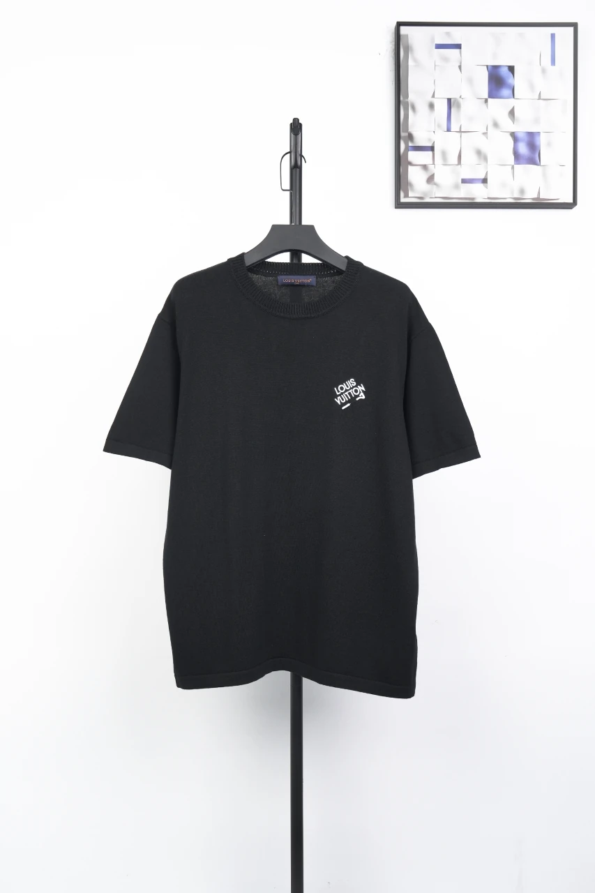 Louis Vuitton Black Pin Letter Embroidered Knit T-Shirt product photo from LabelPicks