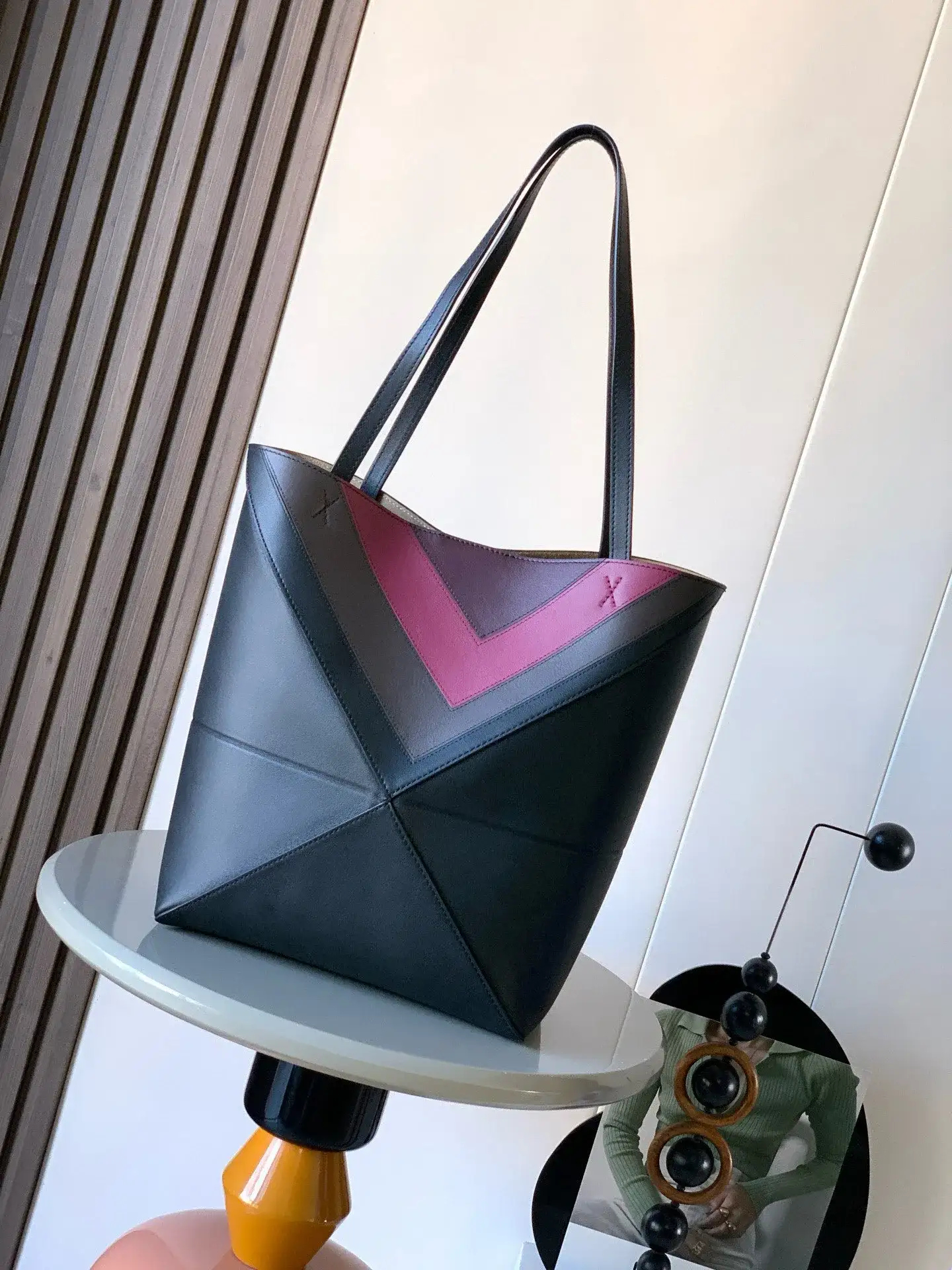 Loewe Puzzle Burgundy Calfskin Tote Bag product photo from LabelPicks