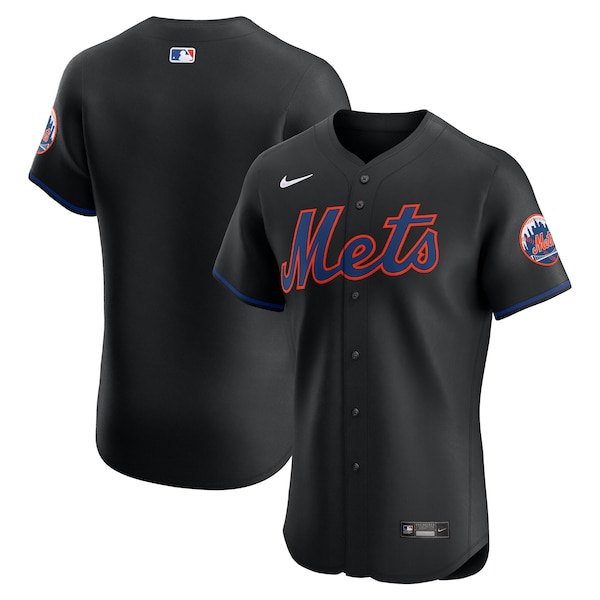 New York Mets Nike Alternate  Elite Jersey - Black