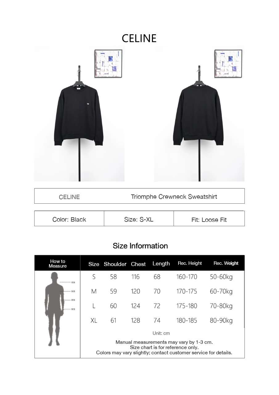 CELINE Black Triomphe Logo Crewneck Sweatshirt product photo from LabelPicks